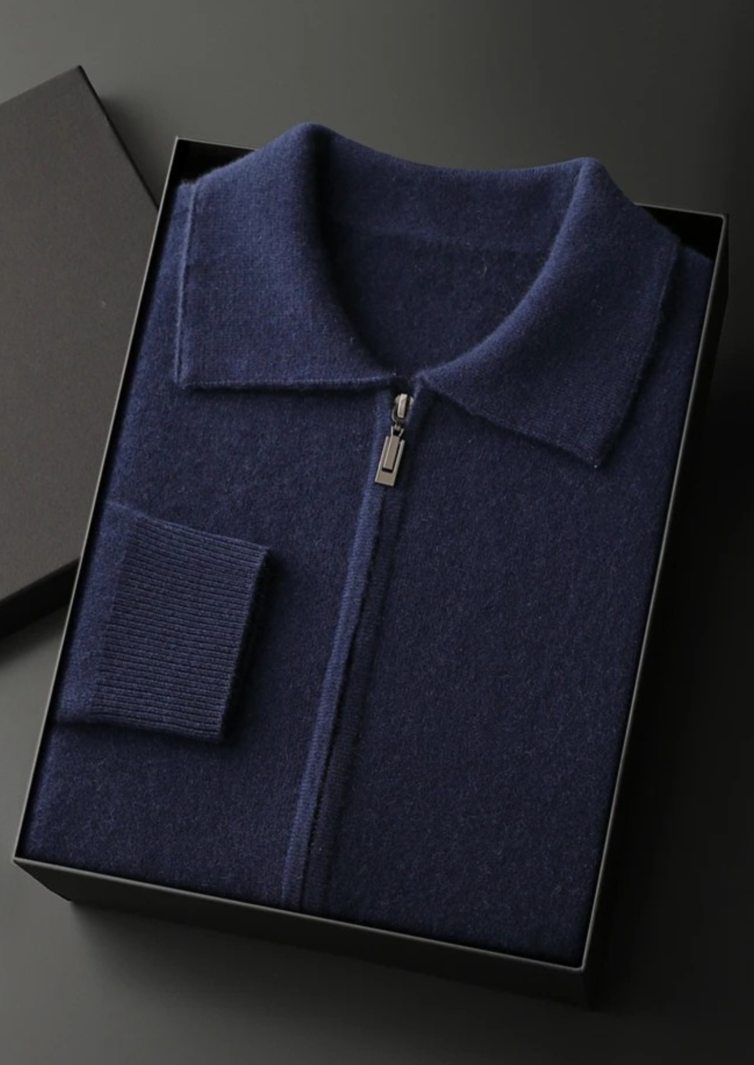 Kashmir Grå Cardigan Dragkedja Regular Fit 10