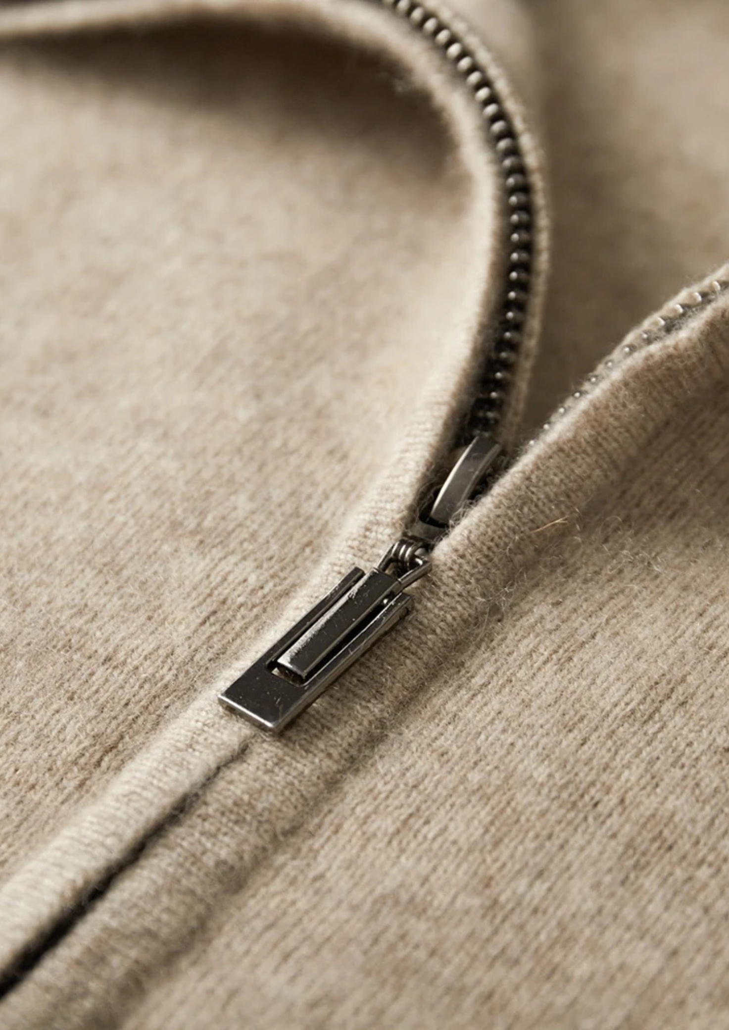 Kashmir Grå Cardigan Dragkedja Regular Fit 7