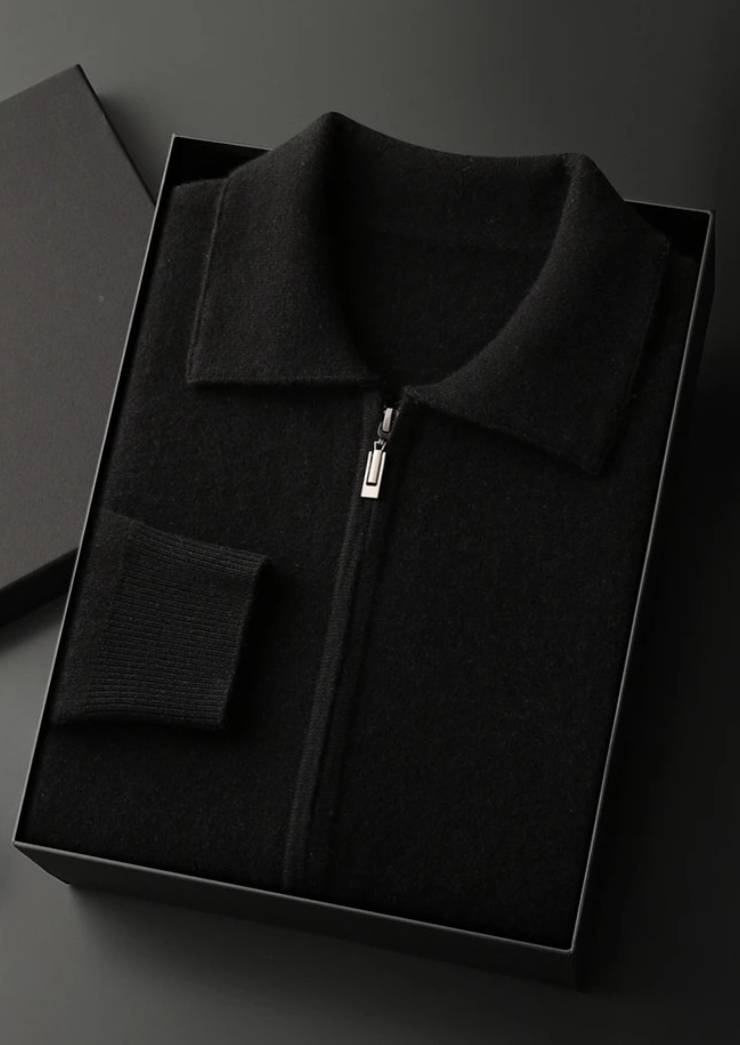 Kashmir Grå Cardigan Dragkedja Regular Fit 8