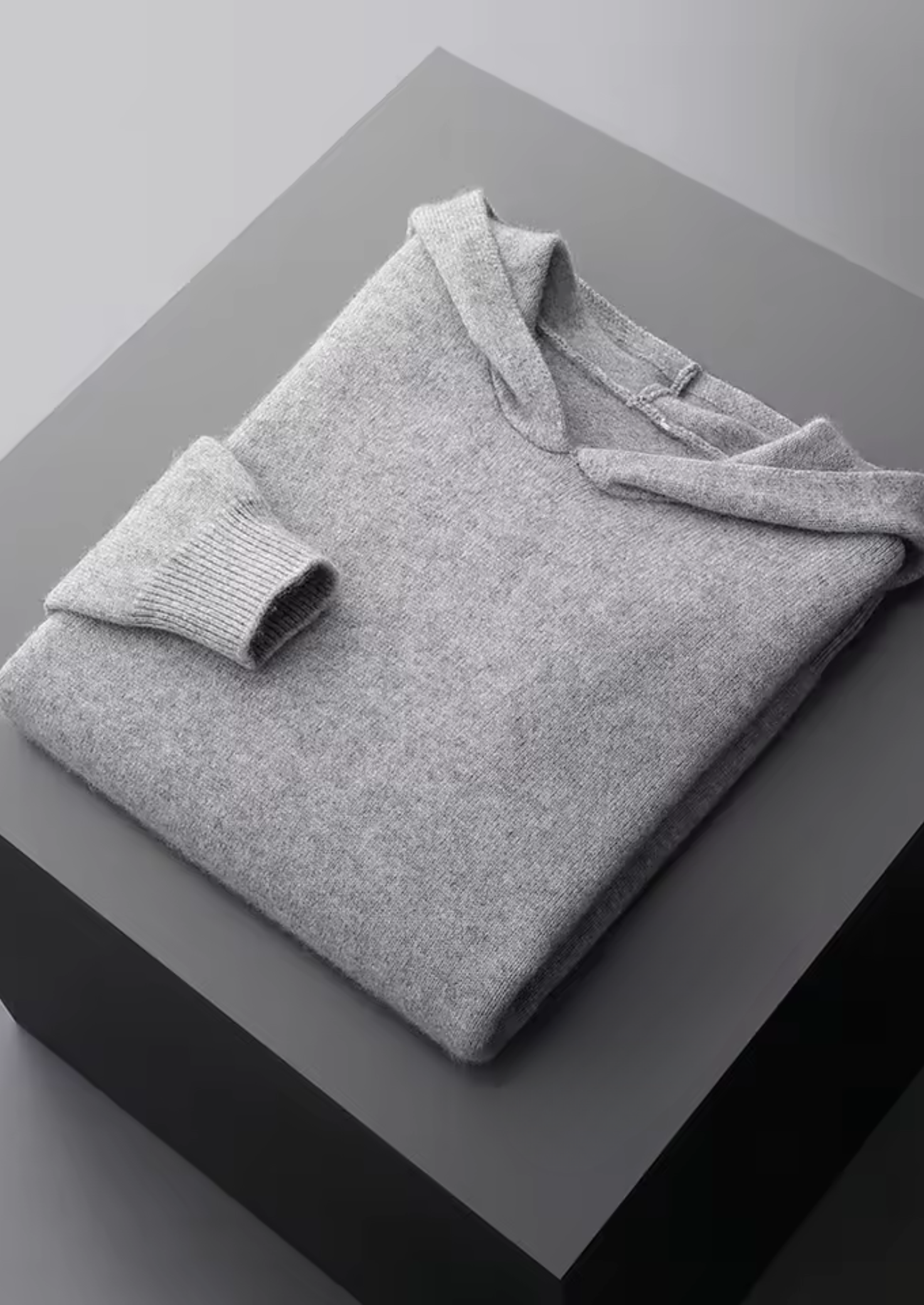 Kashmir Grå Hoodie Plysch Regular Fit 4