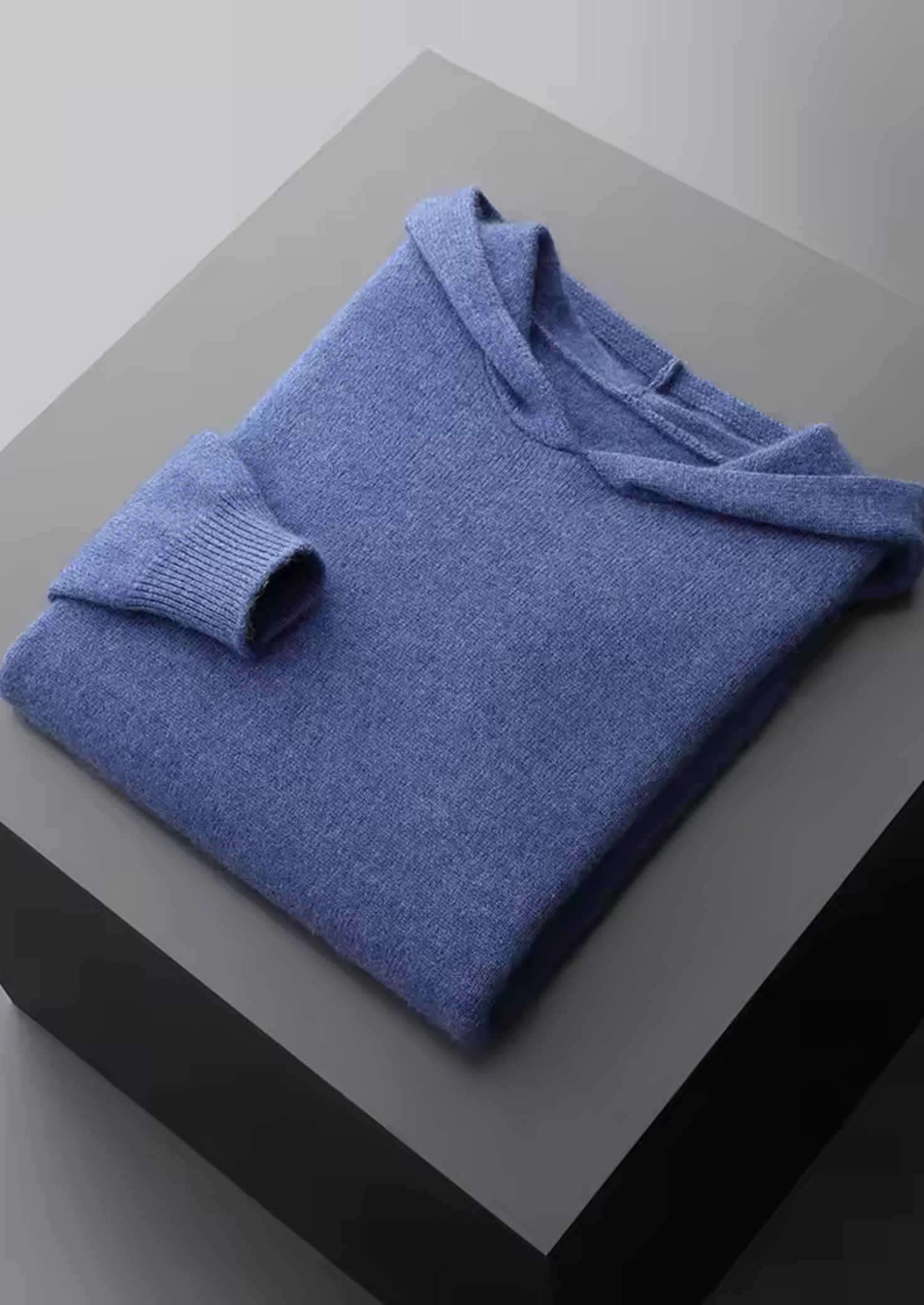 Kashmir Grå Hoodie Plysch Regular Fit 5