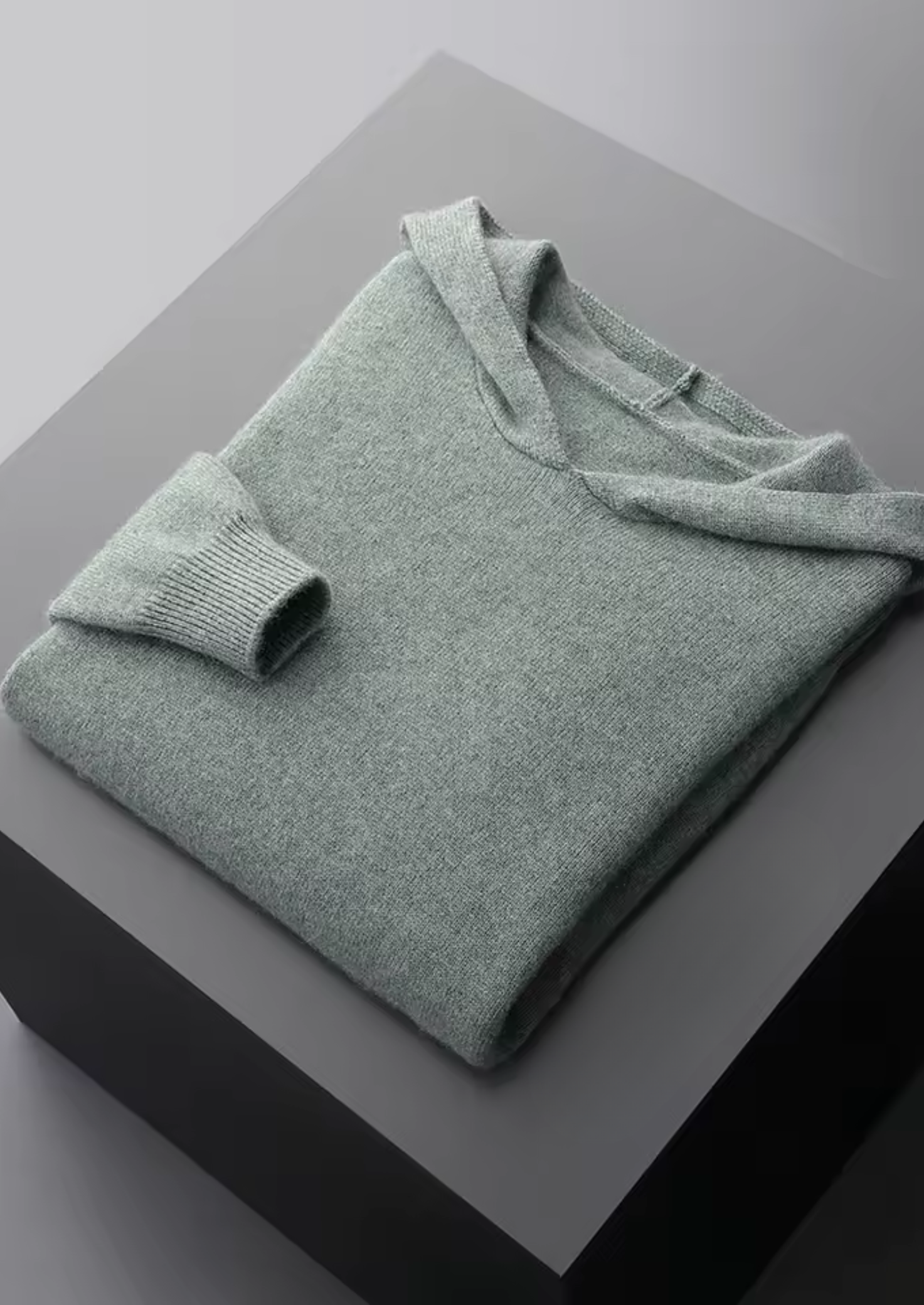 Kashmir Grå Hoodie Plysch Regular Fit 6