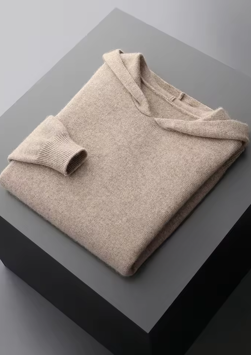 Kashmir Grå Hoodie Plysch Regular Fit 7
