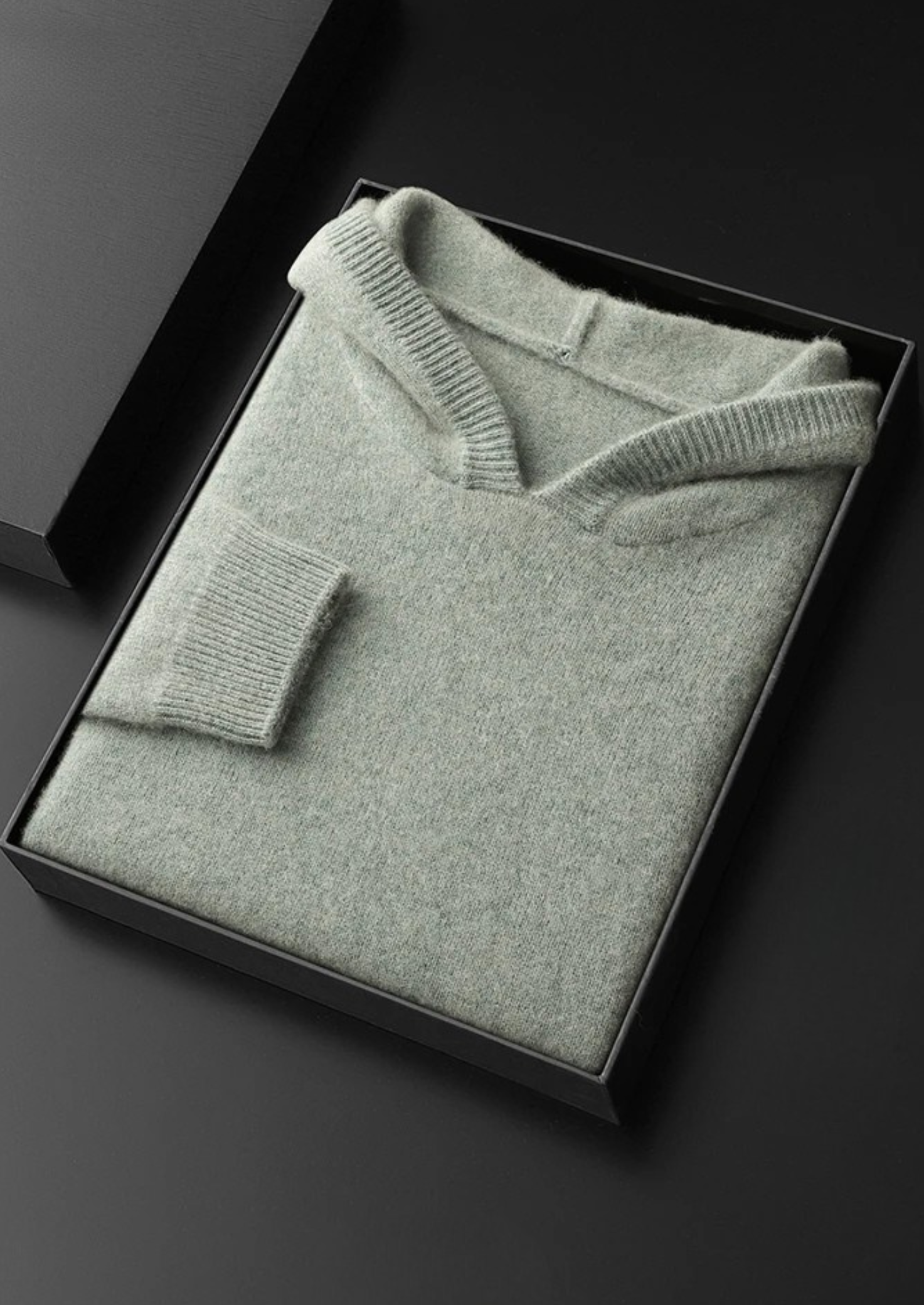 Kashmir Grå Hoodie Plyschig Relaxed Fit 10