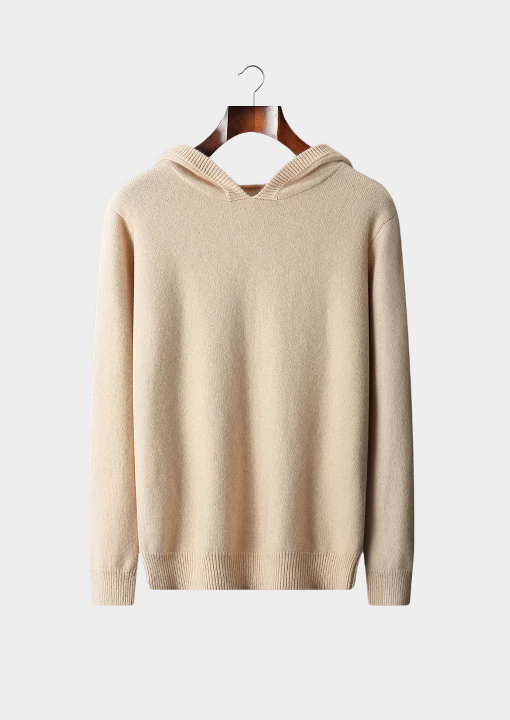 Kashmir Grå Hoodie Plyschig Relaxed Fit 4