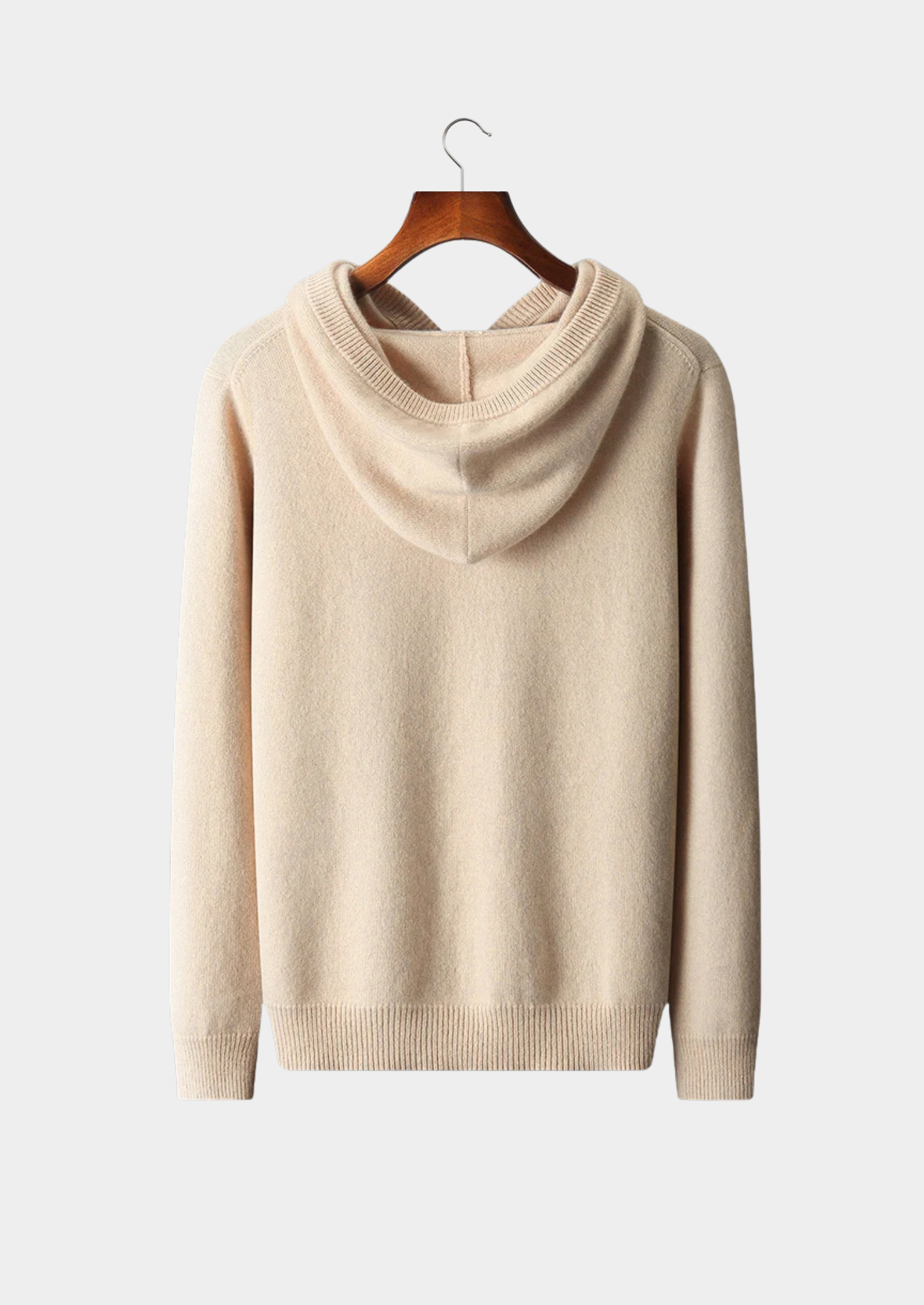Kashmir Grå Hoodie Plyschig Relaxed Fit 5