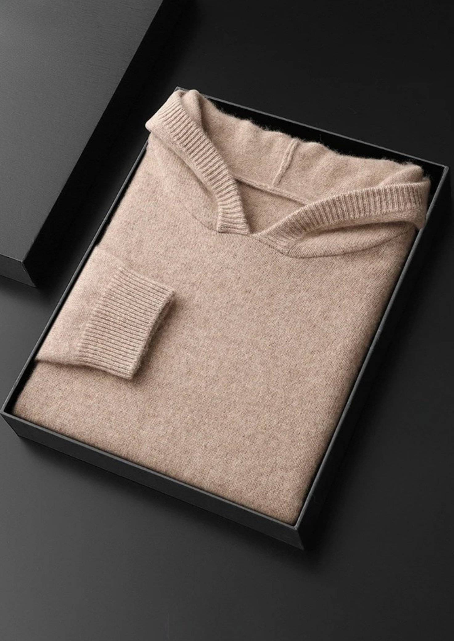 Kashmir Grå Hoodie Plyschig Relaxed Fit 8