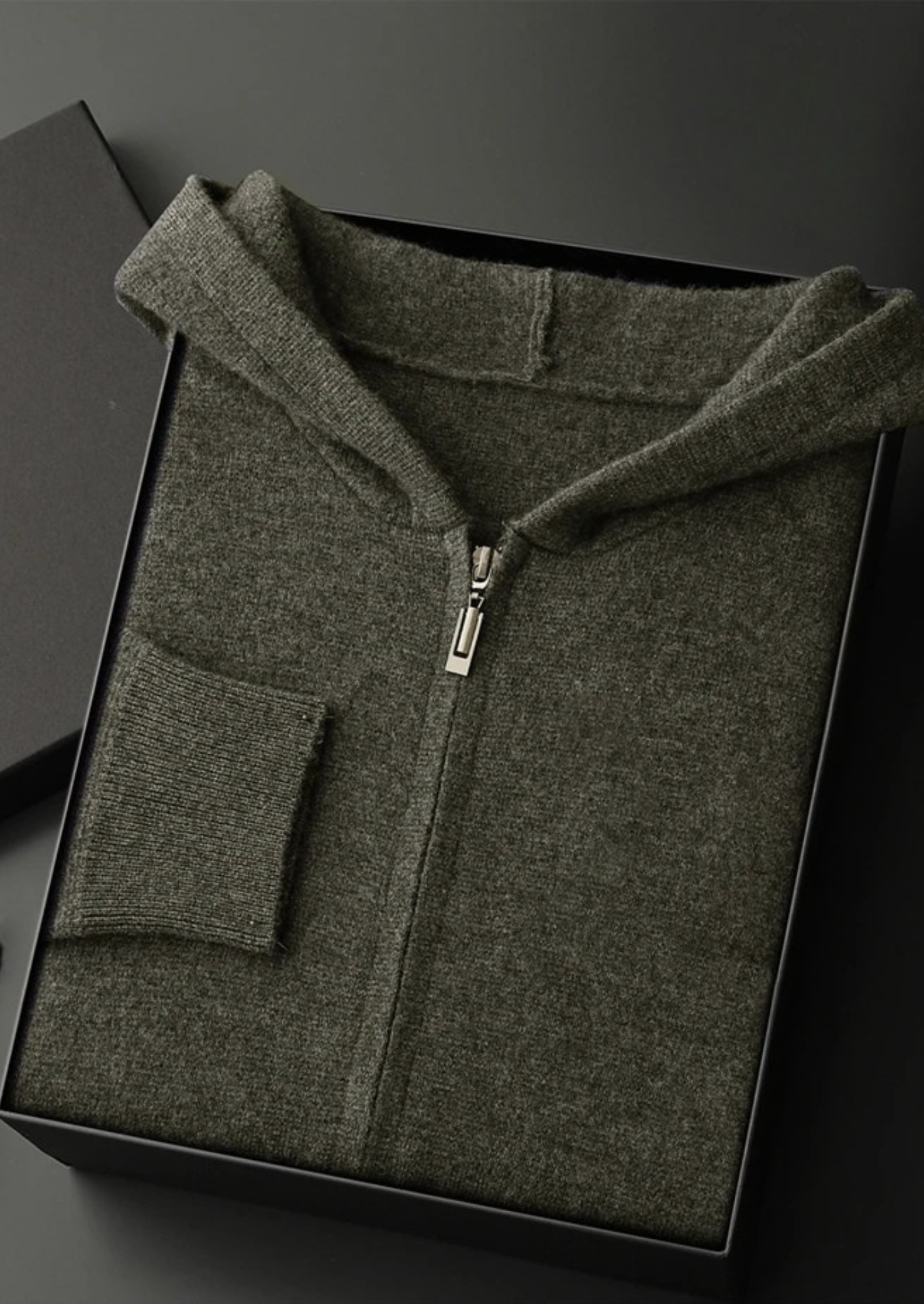 Kashmir Grå Huvtröja Mjuk Regular Fit 9