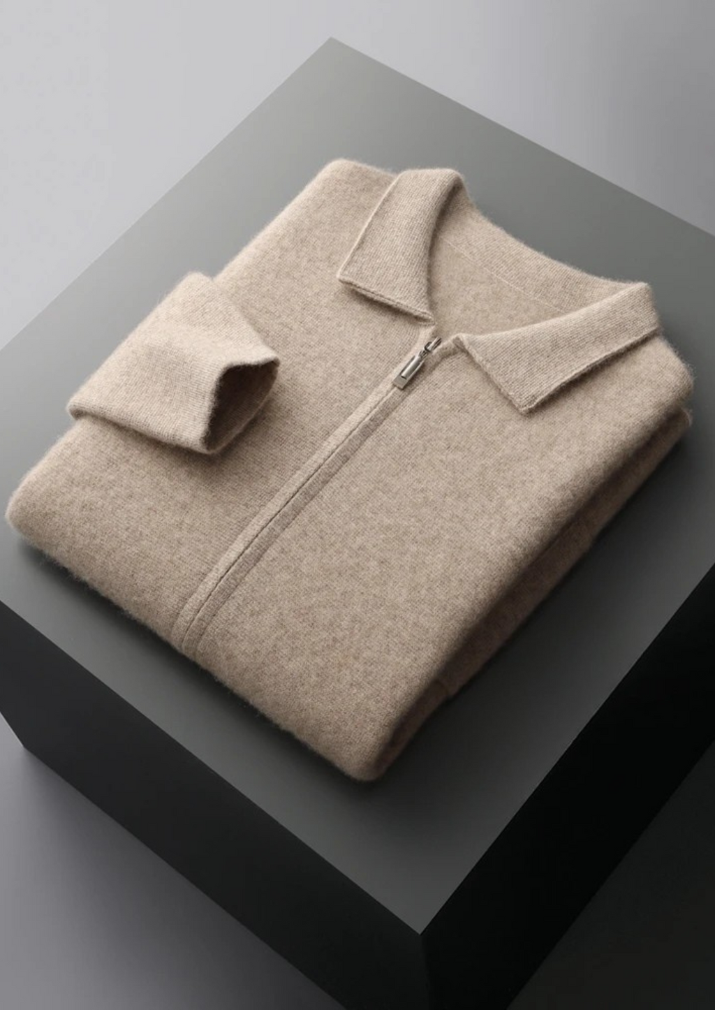 Kashmir Grå Kardigan Mjuk Regular Fit 4