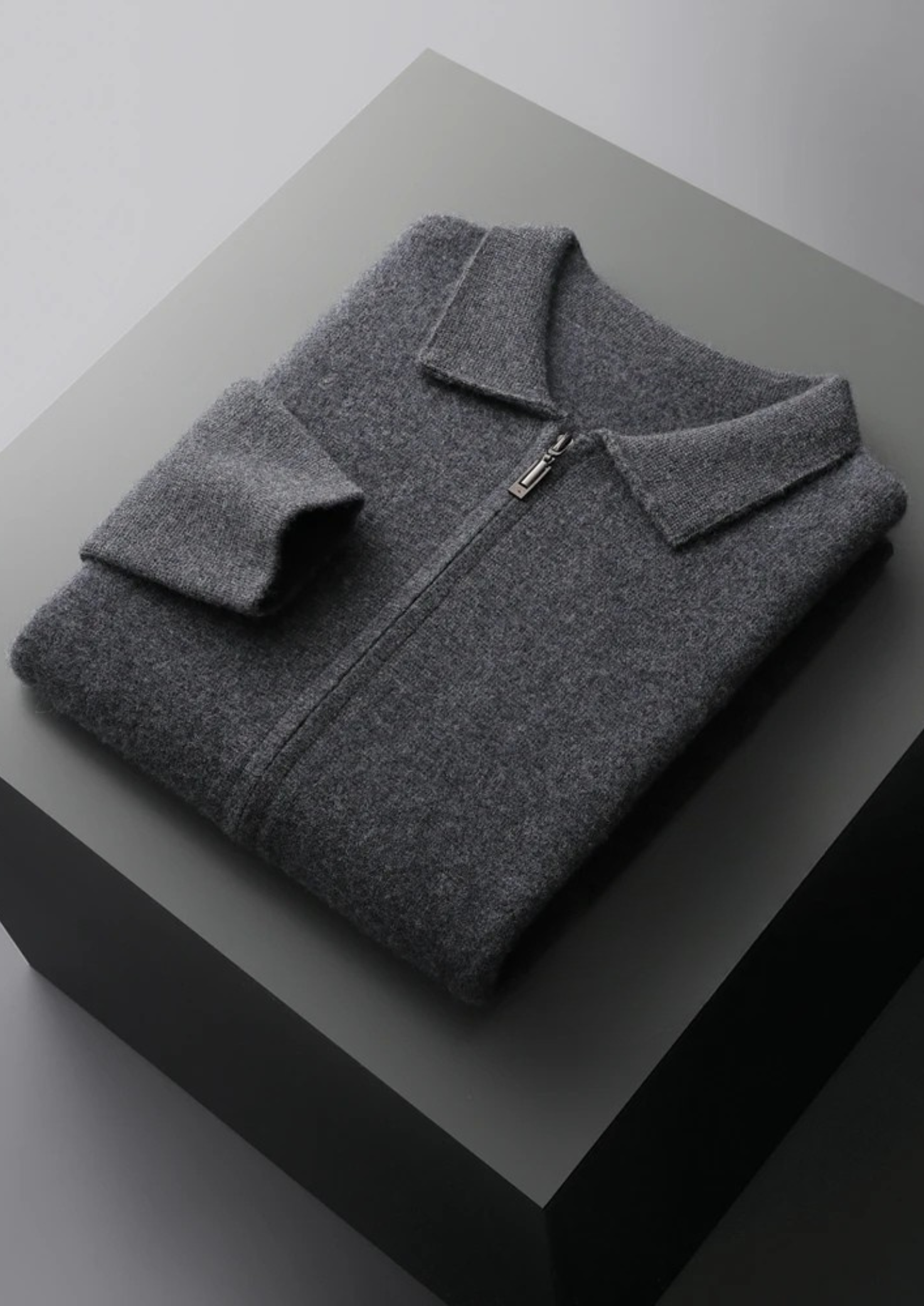 Kashmir Grå Kardigan Mjuk Regular Fit 8