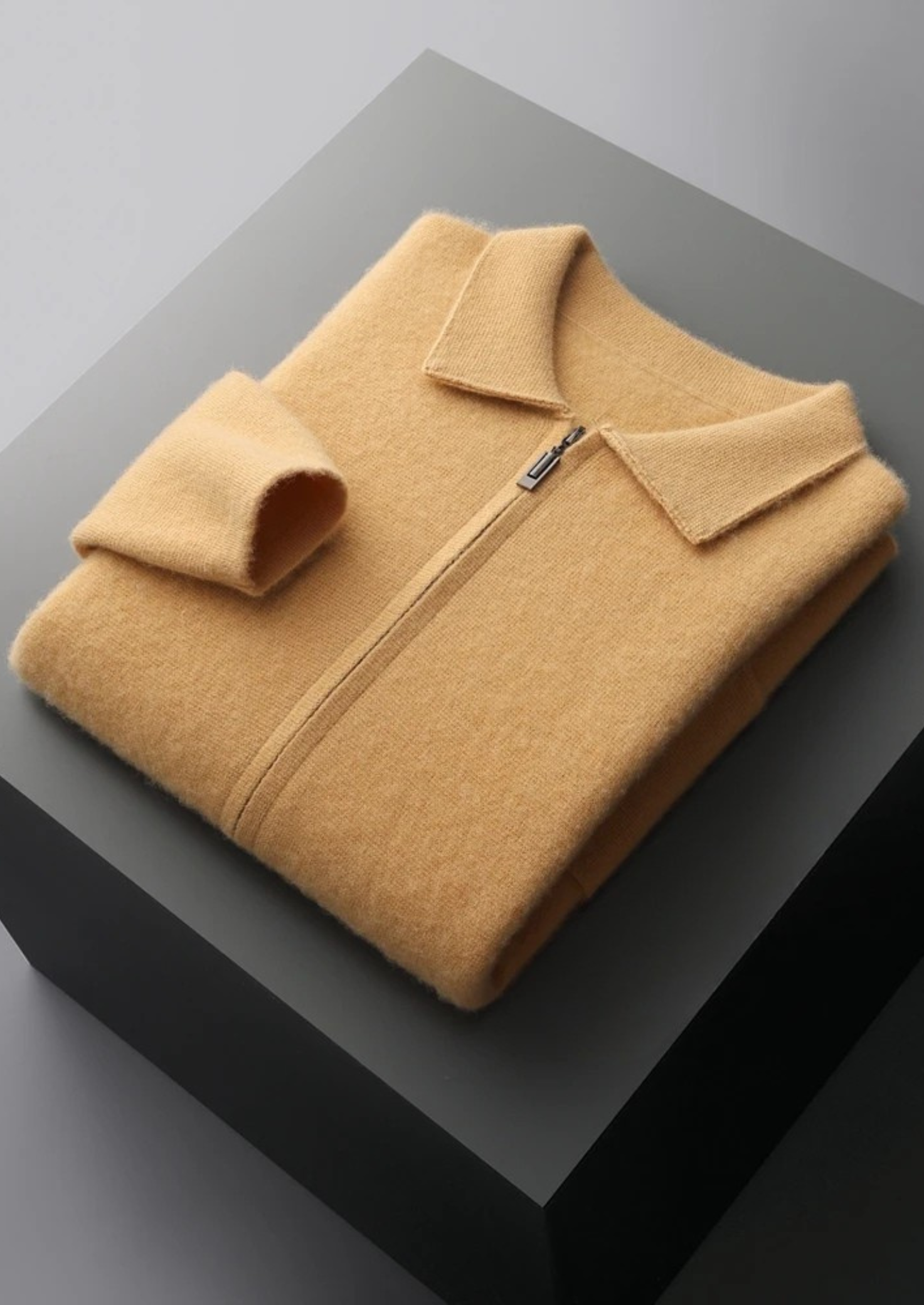 Kashmir Grå Kardigan Mjuk Regular Fit 9