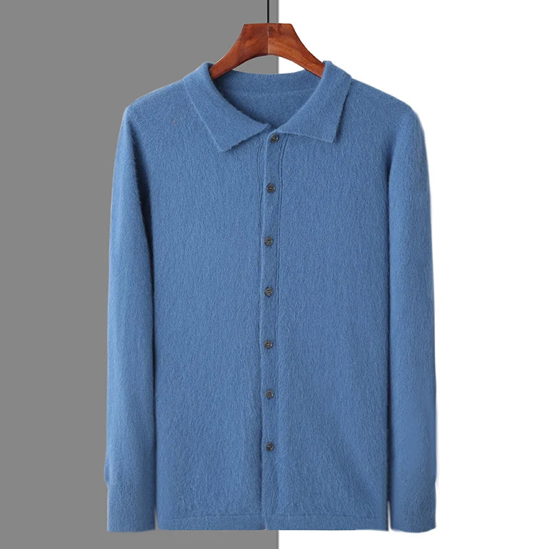 Kashmir Grå Polo Knapp Regular Fit 4
