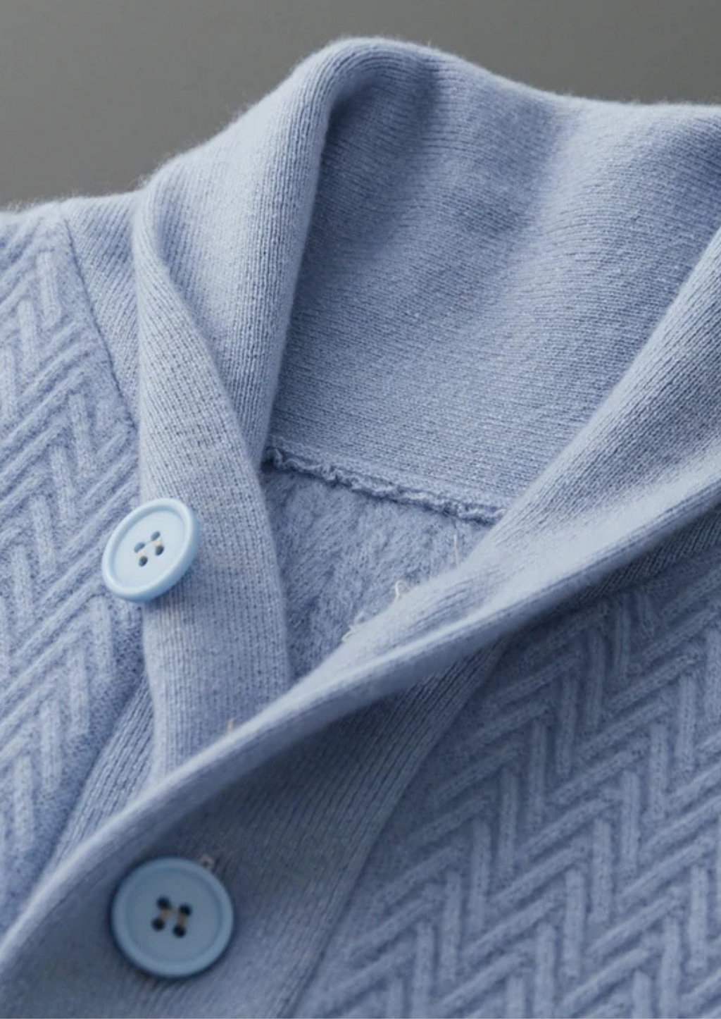 Kashmir Grå Stickad Tröja Zigzag Regular Fit 2