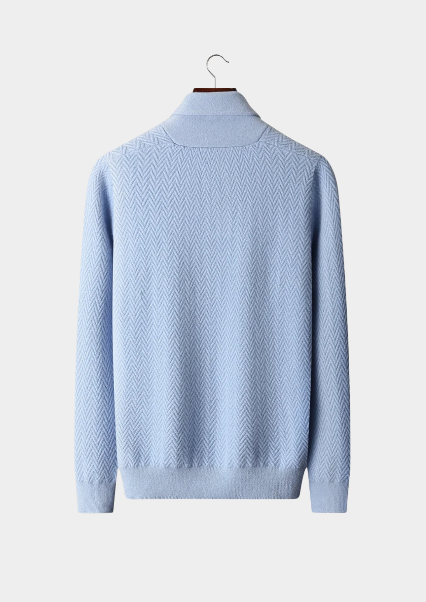 Kashmir Grå Stickad Tröja Zigzag Regular Fit 8