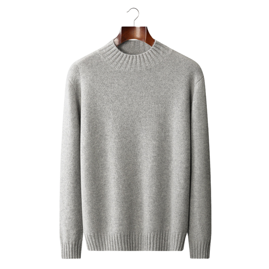Kashmir Grå Tröja Mockneck Regular Fit 0