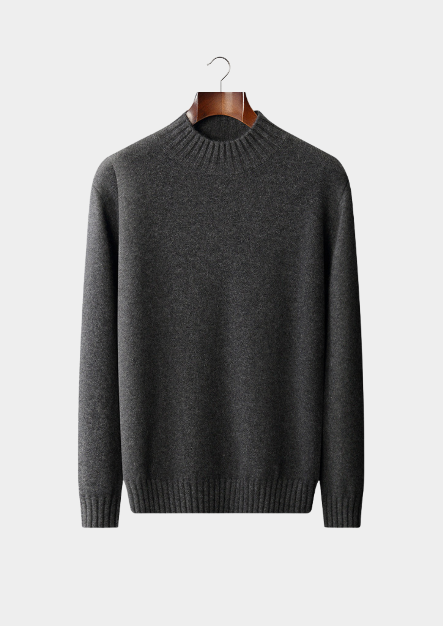 Kashmir Grå Tröja Mockneck Regular Fit 5