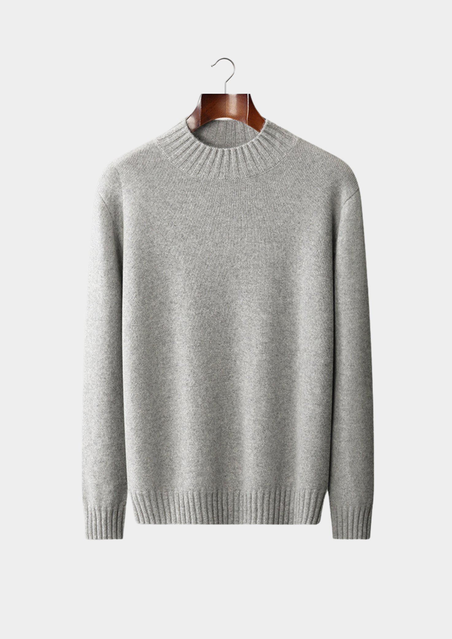 Kashmir Grå Tröja Mockneck Regular Fit 8