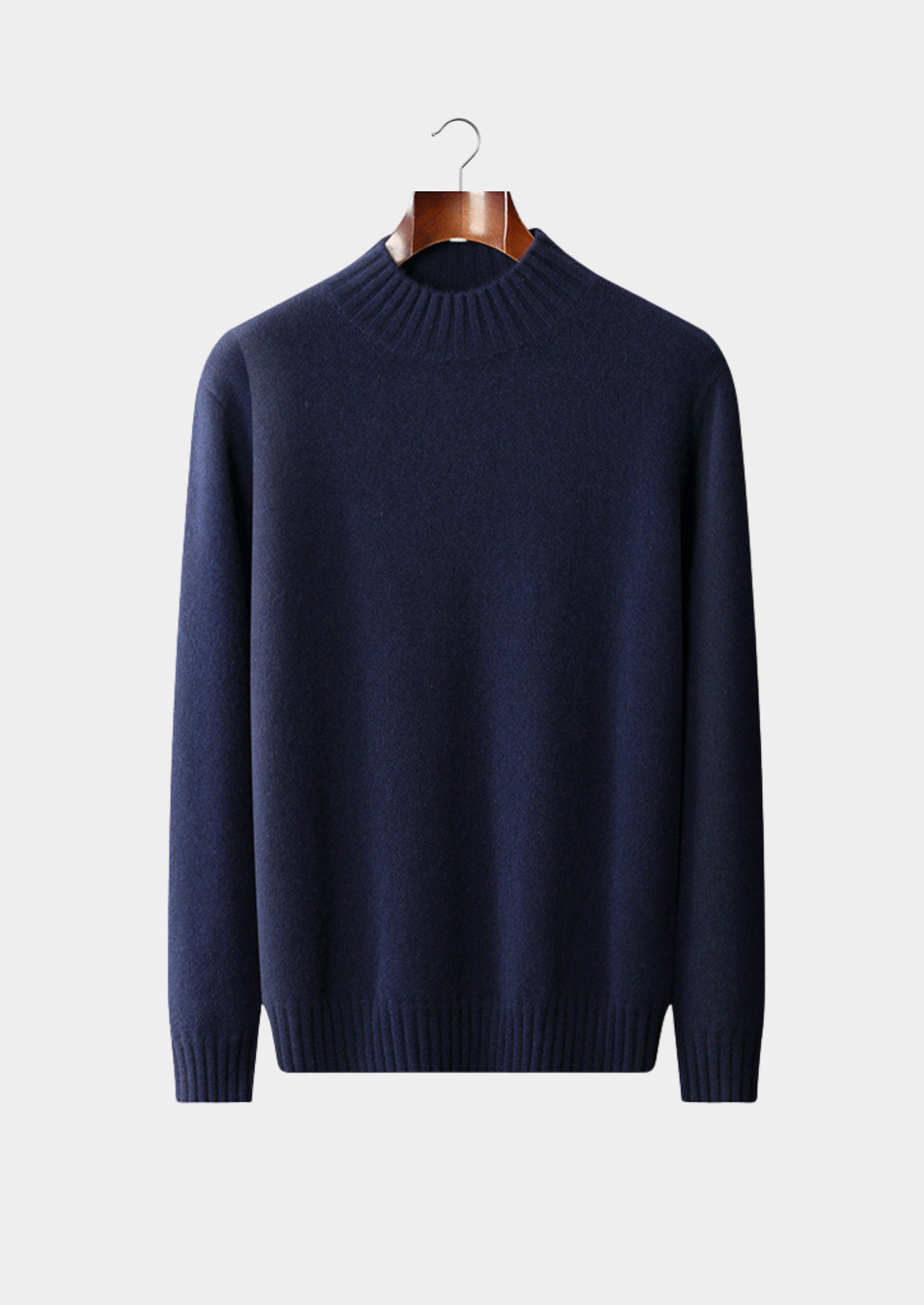 Kashmir Grå Tröja Mockneck Regular Fit 9