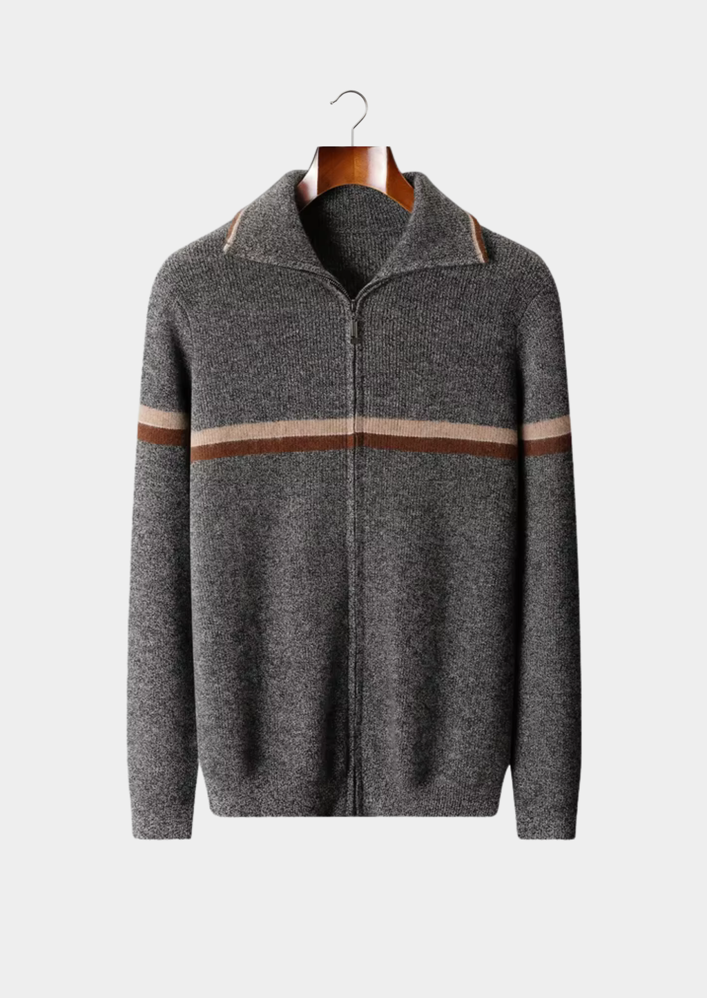 Kashmir Randig Kardigan Mjuk Regular Fit 8