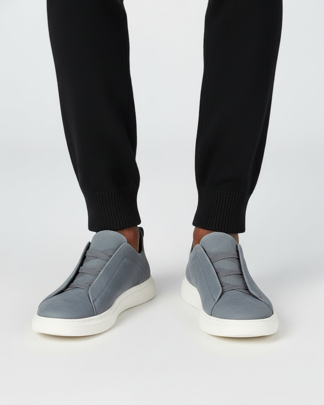 Läder Grå Sneakers Slip-On Regular Fit 8