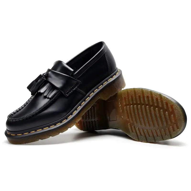 Läder Svart Loafers Klassisk Regular Fit 3