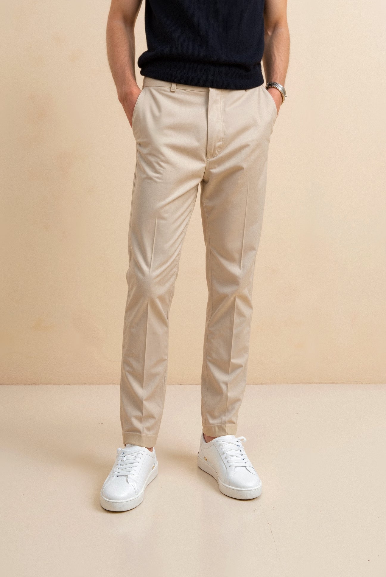 Läder Vit Sneakers Klassisk Design Regular Fit 3