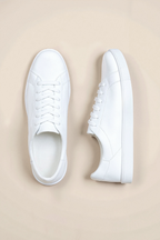 Läder Vit Sneakers Klassisk Design Regular Fit 5