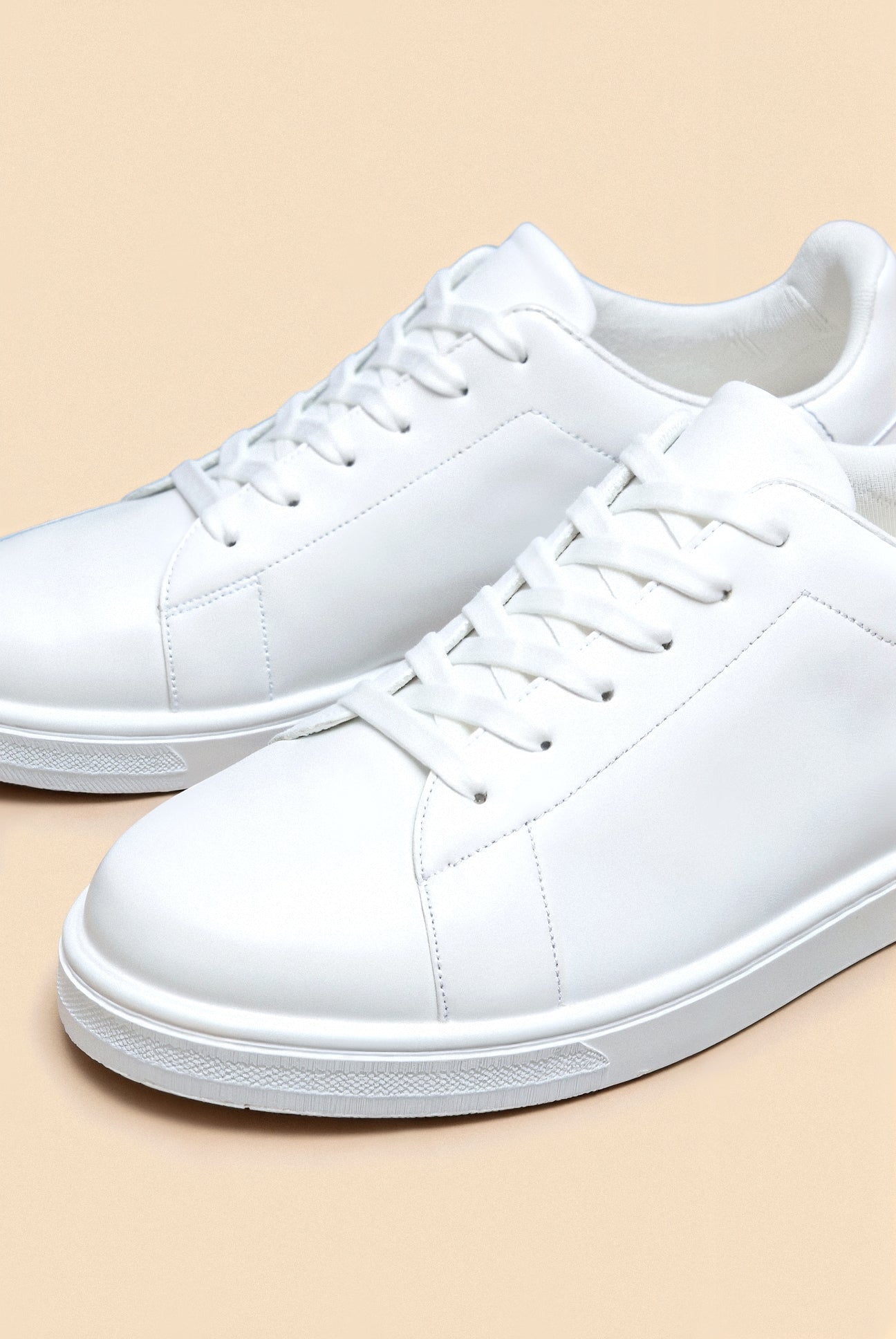 Läder Vit Sneakers Klassisk Design Regular Fit 6