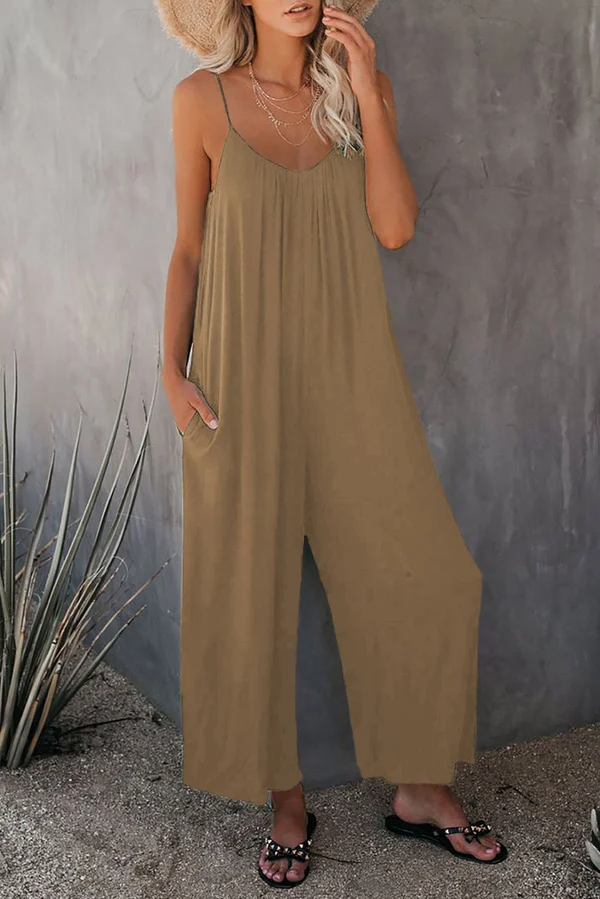 Lätt Sommarjumpsuit Med Fickor 7