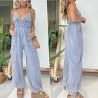 Lättsam V-ringad jumpsuit 5
