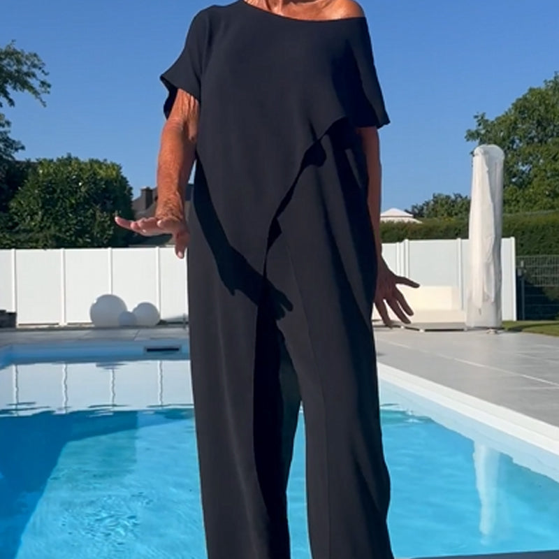 Lättviktig sommarset med vida byxor 5