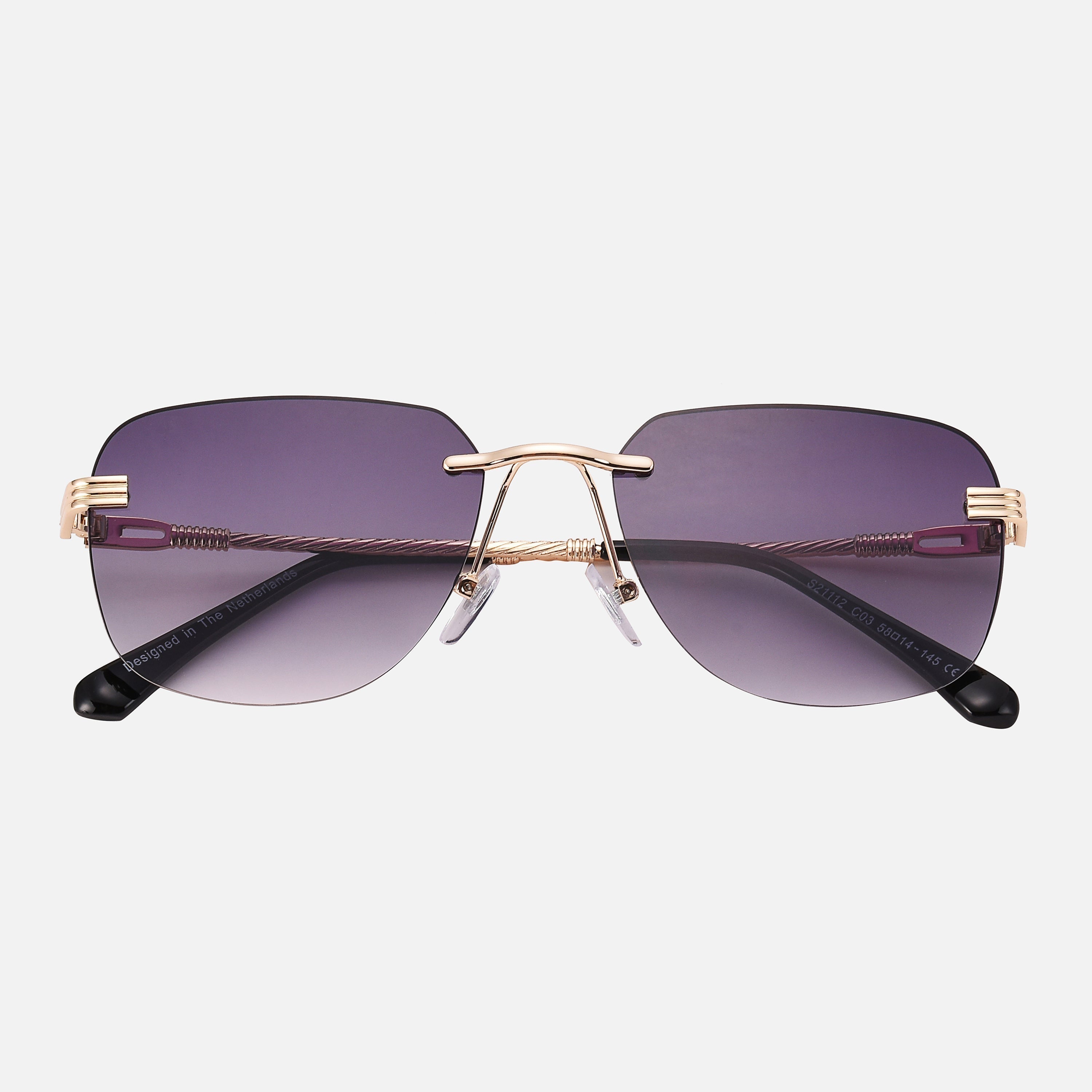 Metall Guld Solglasögon UV-skydd Regular Fit 1