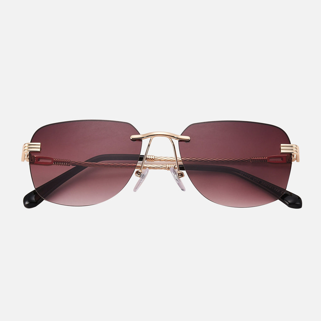 Metall Guld Solglasögon UV-skydd Regular Fit 3