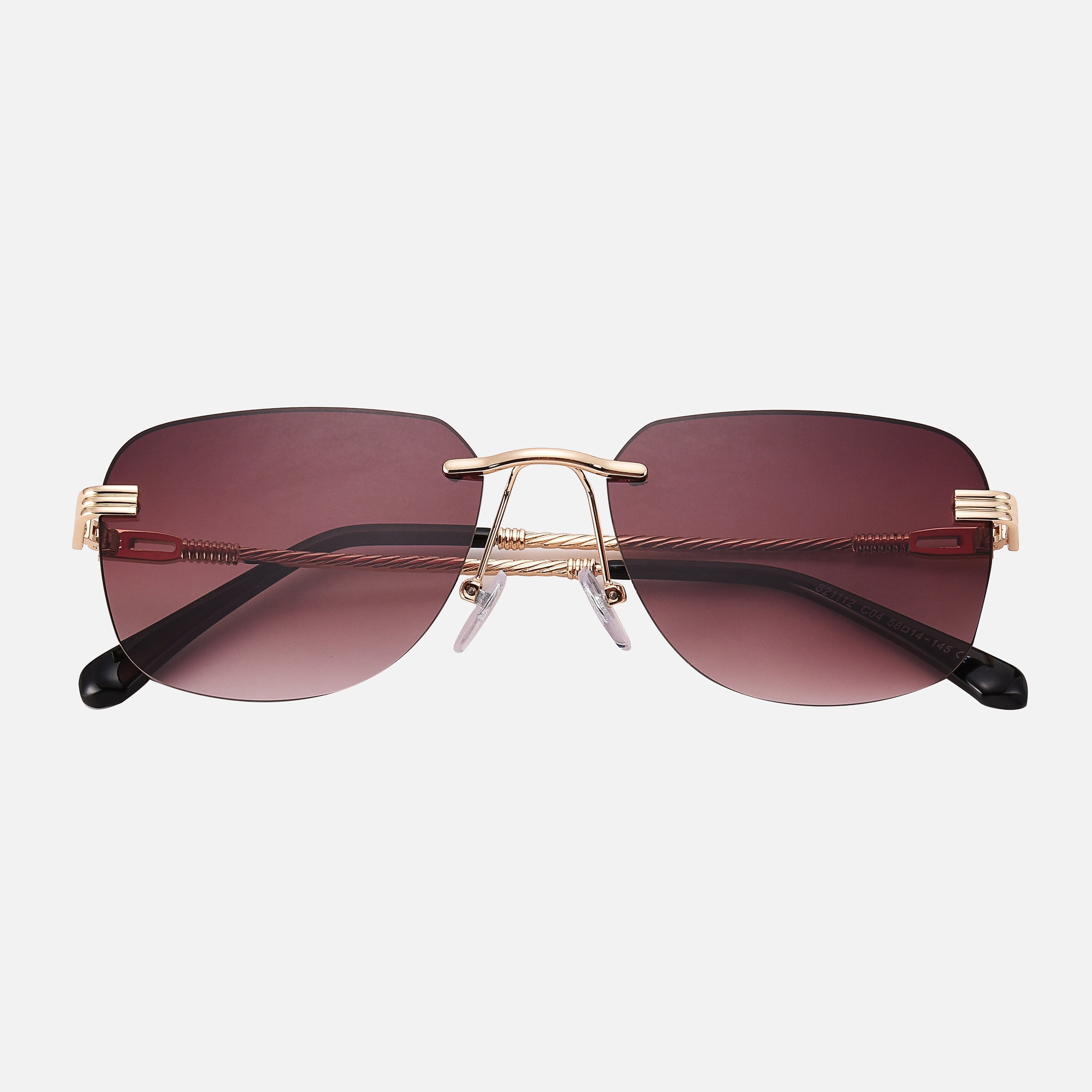 Metall Guld Solglasögon UV-skydd Regular Fit 3