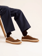 Mocka Grå Sneakers Polerad Yta Regular Fit 1