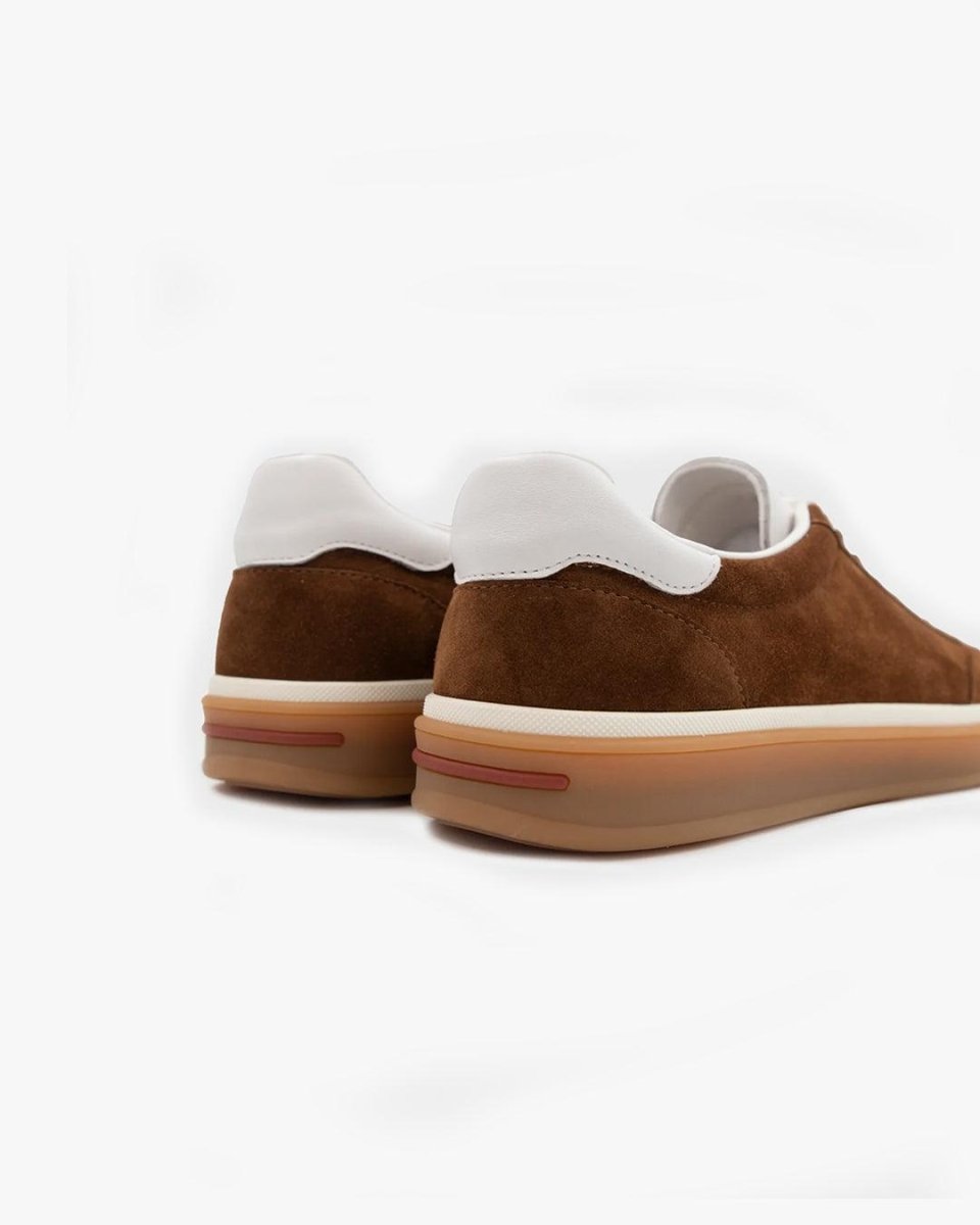 Mocka Grå Sneakers Polerad Yta Regular Fit 2