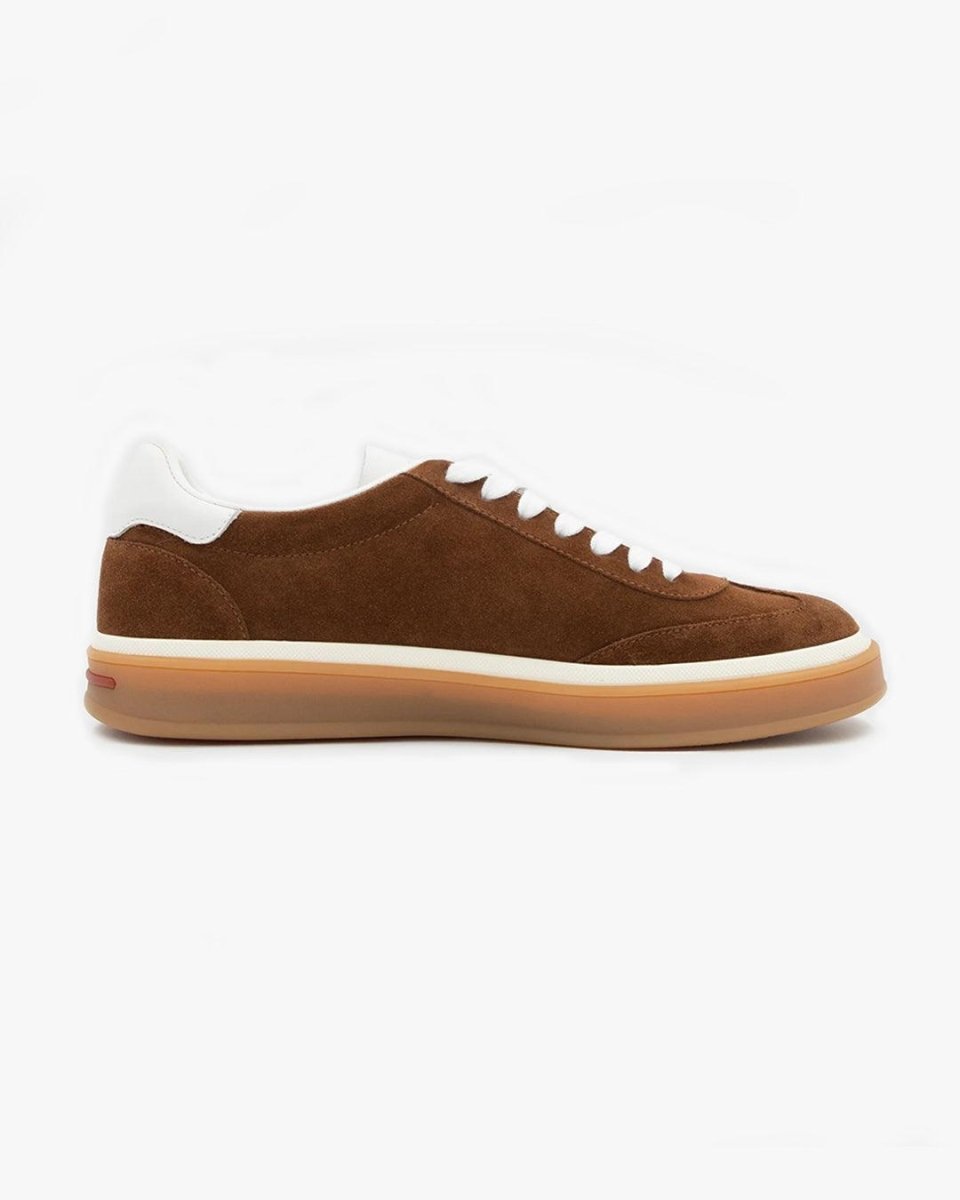 Mocka Grå Sneakers Polerad Yta Regular Fit 3