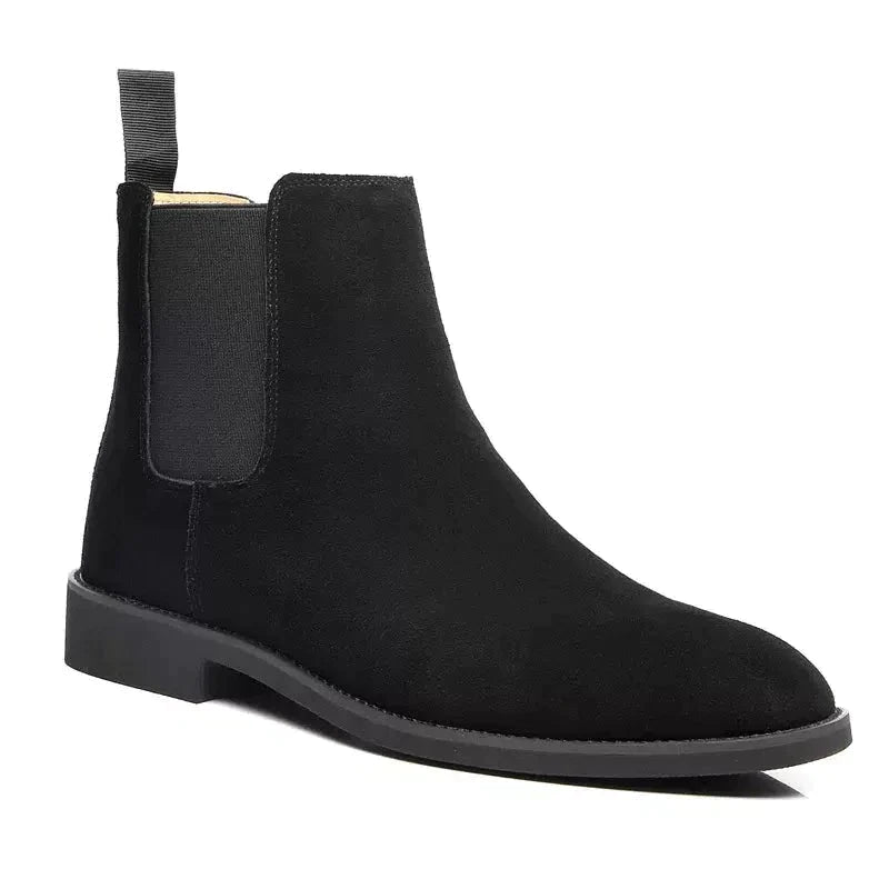 Mocka Svart Chelsea Boots Snörningslös Normal Fit 0