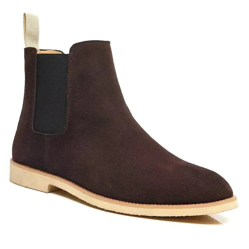 Mocka Svart Chelsea Boots Snörningslös Normal Fit 4