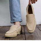 Mocka Svart Loafers Detaljerade Sömmar Regular Fit 4