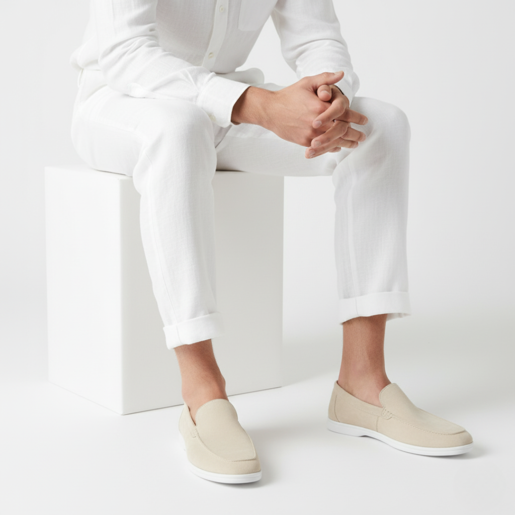 Mocka Svarta Loafers Detaljerad Sömn Regular Fit 3