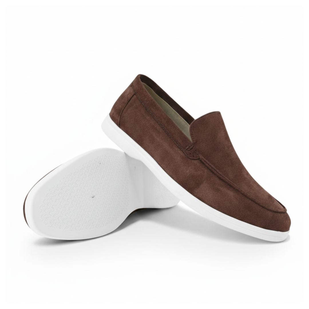 Mocka Svarta Loafers Detaljerad Sömn Regular Fit 4