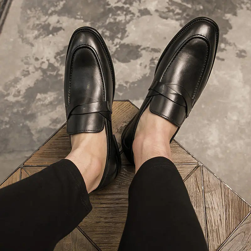PU Svarta Loafers Andningsbara Regular Fit 6