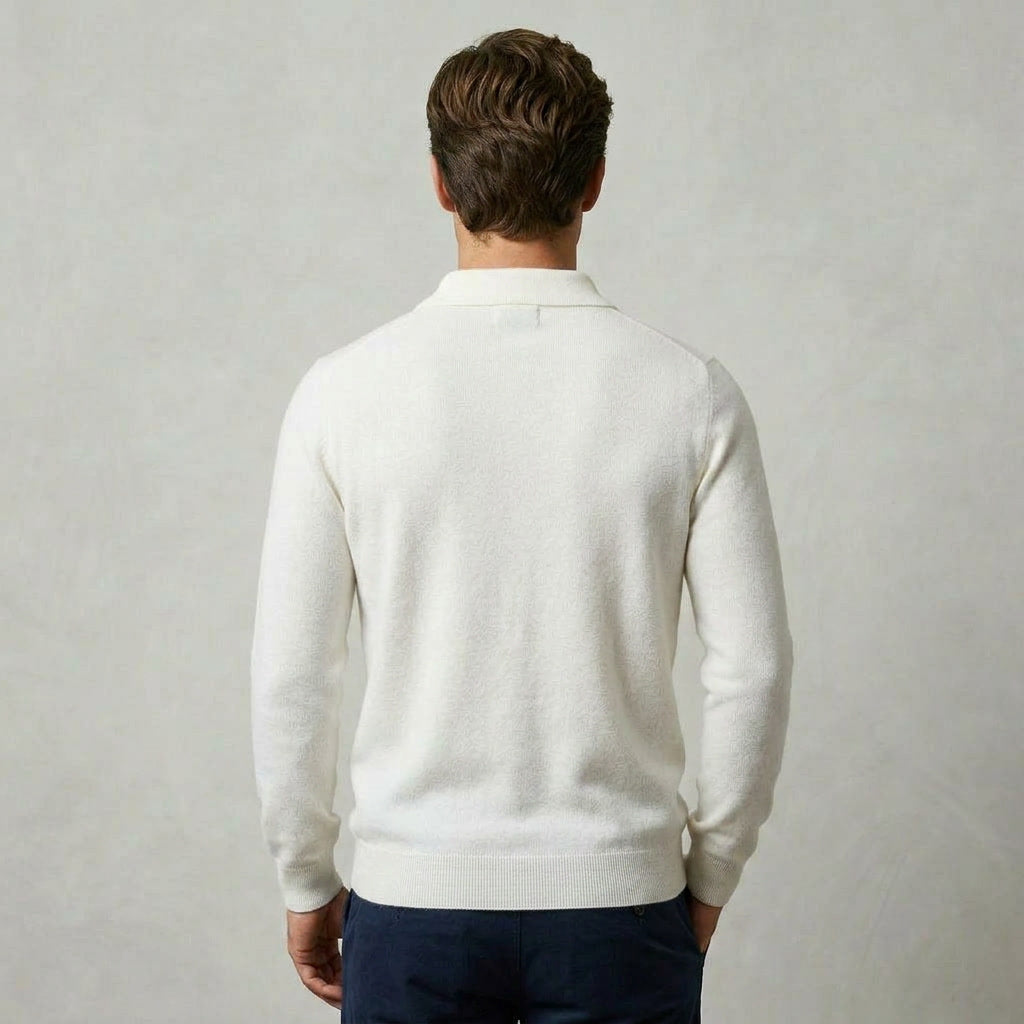 Klassisk Stickad Zip Piké