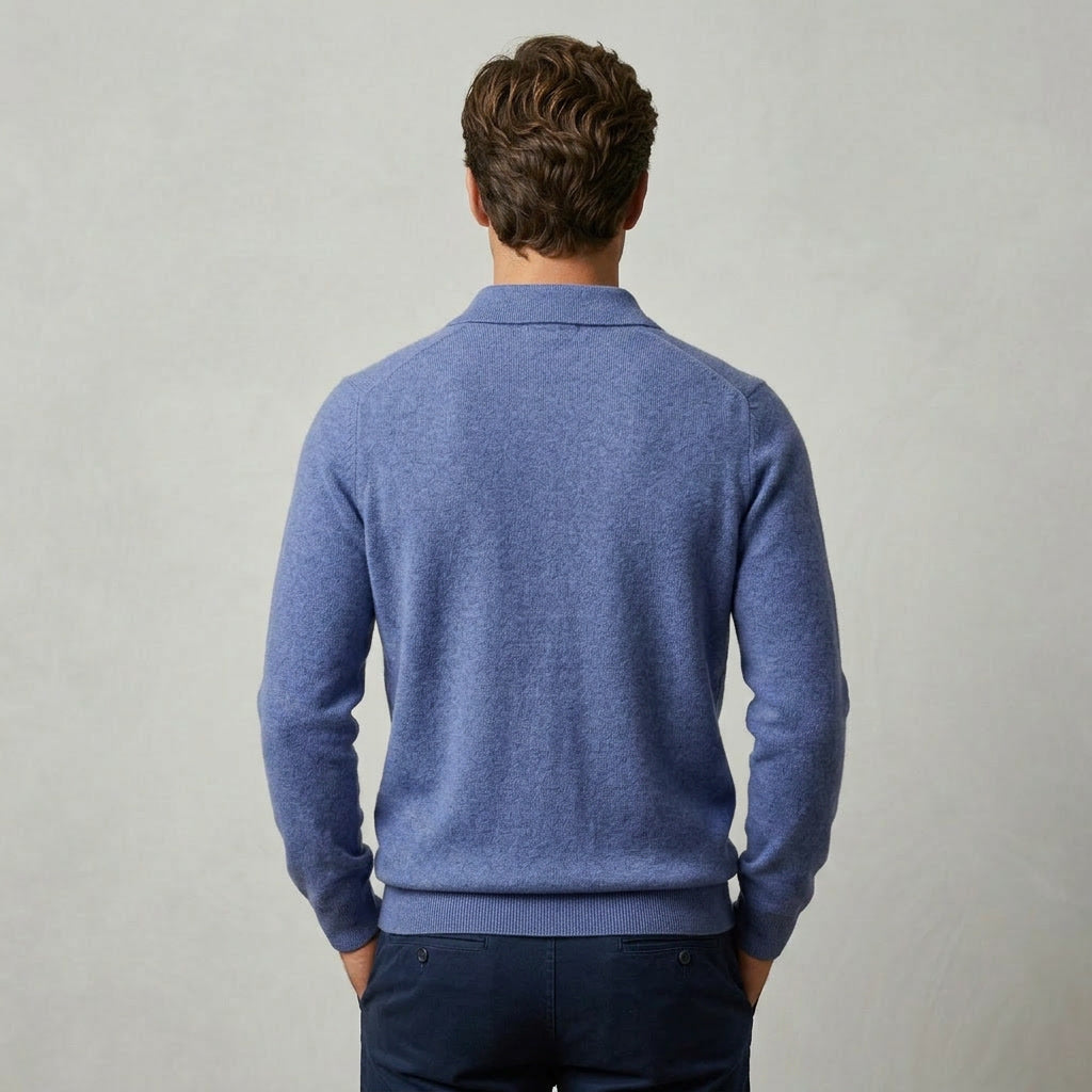 Klassisk Stickad Zip Piké