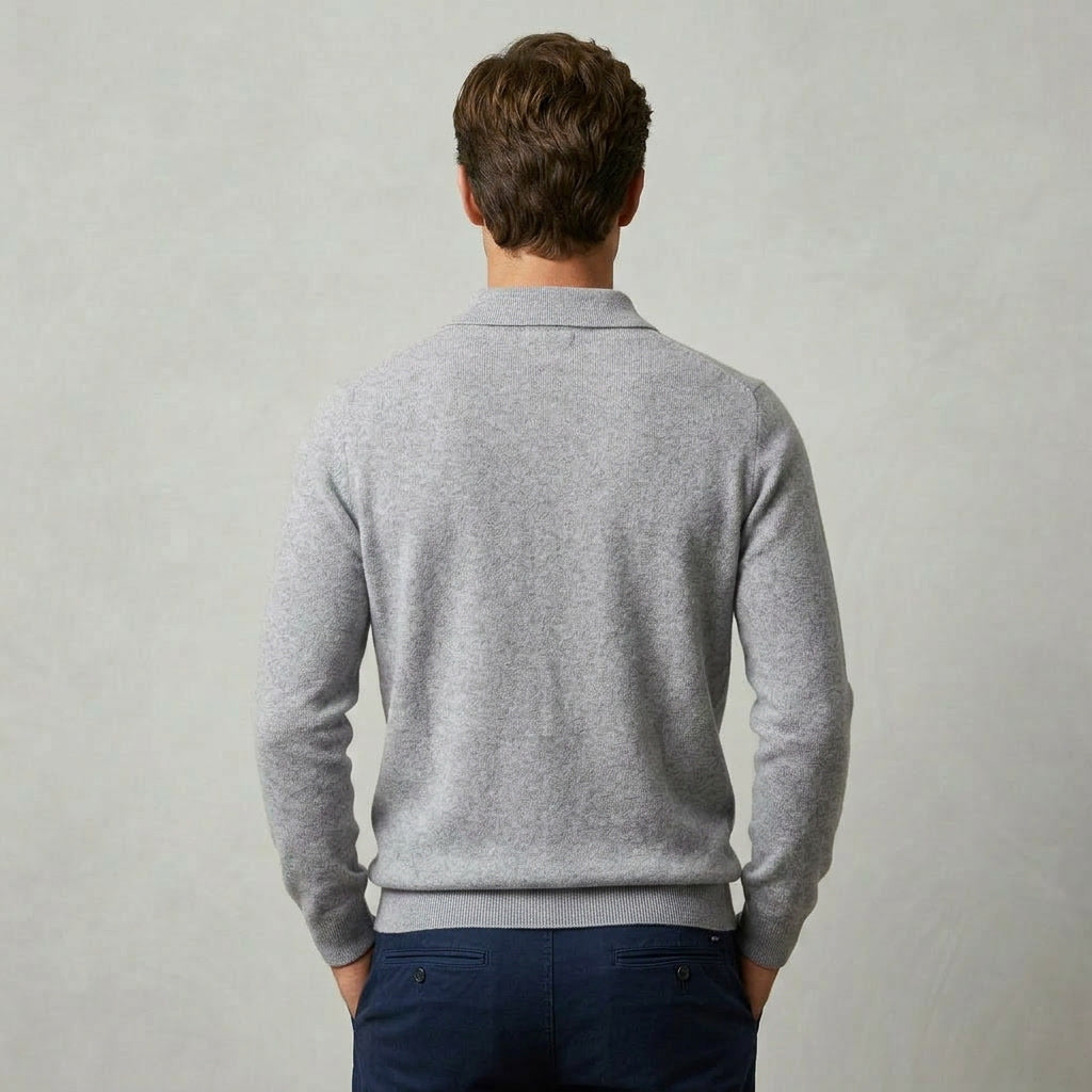 Klassisk Stickad Zip Piké