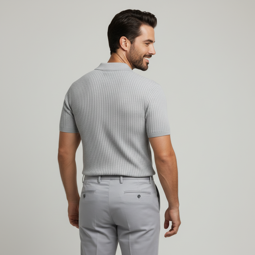 ribbad bomull pikétröja regular fit
