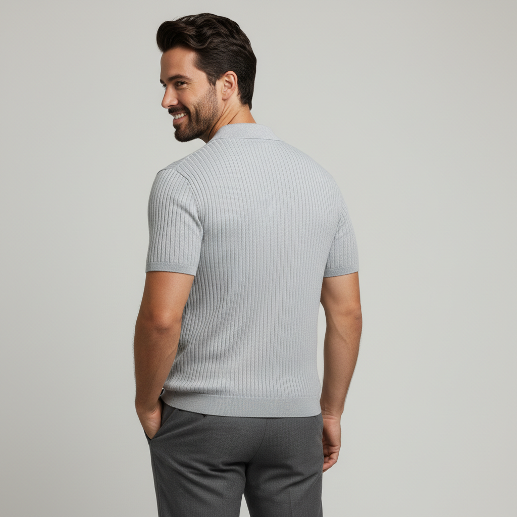 ribbad bomull pikétröja regular fit