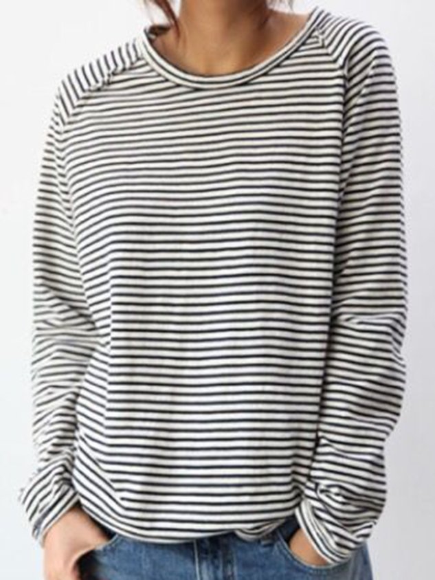 Randig Långärmad T-shirt 0