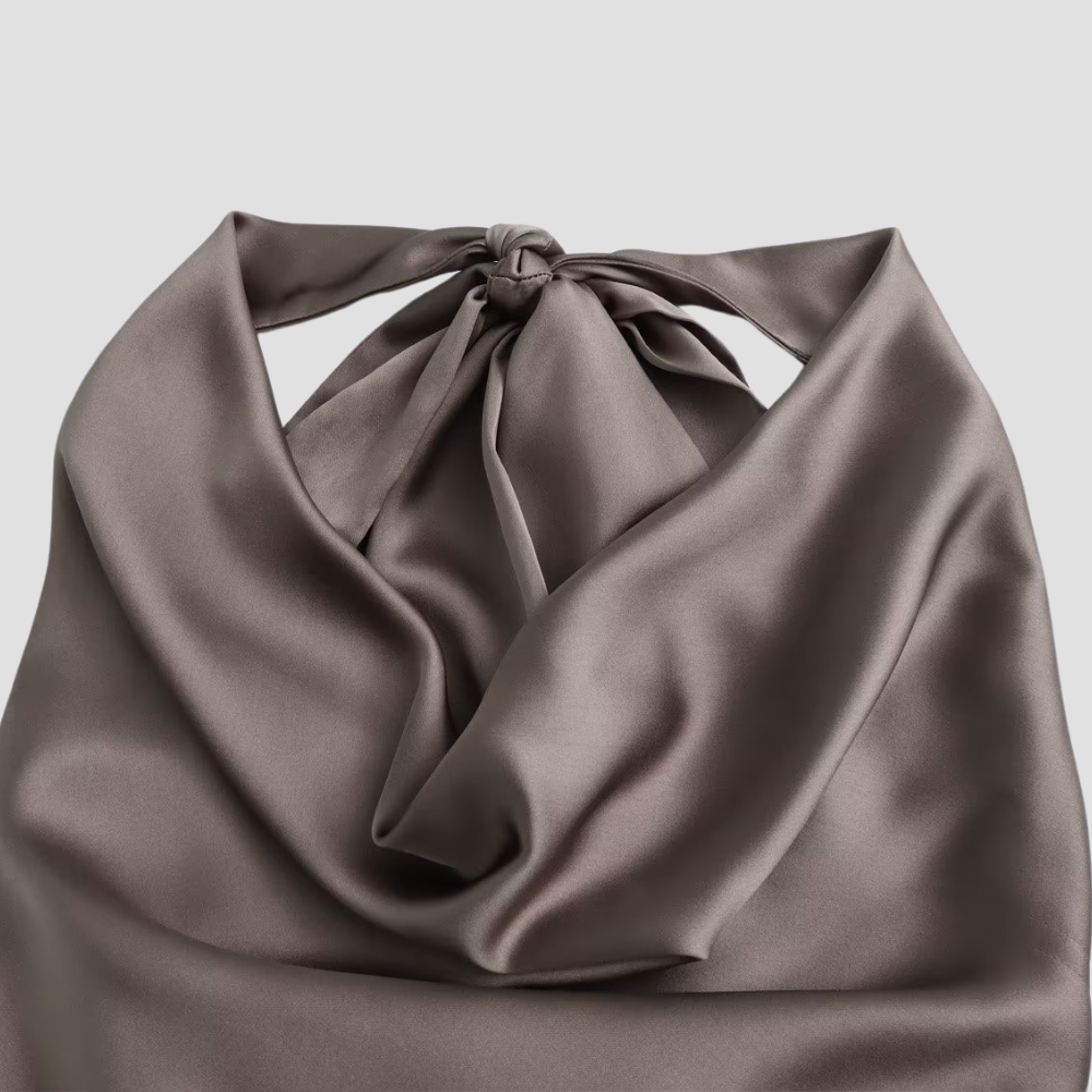 Satinblandad draperad topp 2